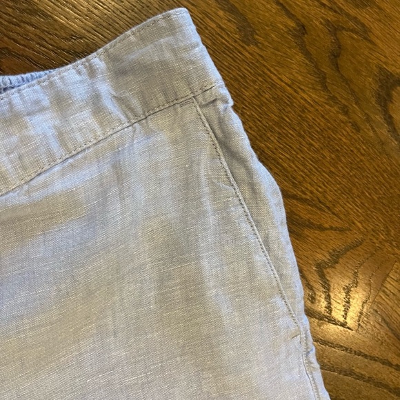 Tahari 100% Linen Soft Light Blue Pants  size L  Cruise Beach Summer natural - Picture 3 of 8